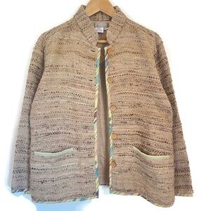 Vintage 100% Silk The Territory Ahead Tweed Traveler's Jacket - Women's Size M